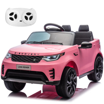 Garvee Ride P Series 12V Kids Ride On Car Land Rover Style Dual Motors 3 Speed Modes 4.5Ah Battery Safety Seatbelt Remote Control Black Outdoor Play - Pink