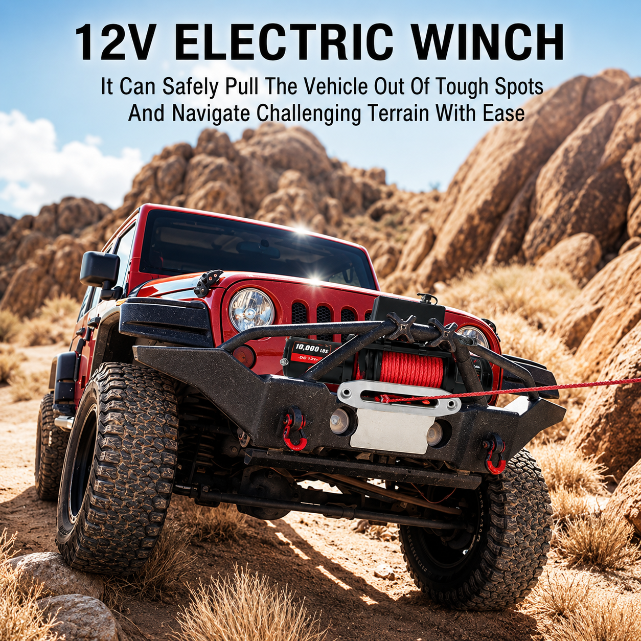 Garvee 10000 lbs 12V Electric Winch - IP67 Waterproof Off-Road Truck Winch with 85ft Synthetic Rope/Steel Cable, Wireless Remote, Heavy-Duty for Towing UTV, ATV, SUV, and 4x4 Vehicles