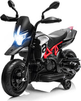 Garvee 6V Kids Motorcycle Electric Ride-on for Boys & Girls – Dirt Bike Style with Training Wheels, Spring Suspension, Working Headlights, Music & USB – Battery Powered Outdoor Toy - Gray