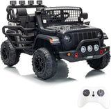 Garvee 24V Ride on Toys for Big Kids, 2-Seater Electric Ride on Car Truck with Remote Control, Four-Wheel Shock Absorbers, 4 Mph Max Speed, Music, LED Lights for Boys Girls, Black - Black