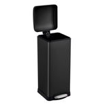 Garvee 8-Gallon Step-Open Trash Can with Soft-Close Lid, for Laundry Room，Home, Kitchen, Laundry Room, Office, Bedroom, Bathroom, with Removable Liner - Black