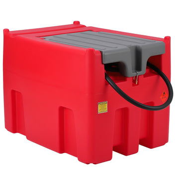 Garvee Portable Diesel Tank, 106 Gallon Fuel Tank with 12V Electric Fuel Transfer Pump, 10 GPM Diesel Transfer Tank with Auto Fueling Nozzle & 360 Swivel Connector with 13.1ft Hose - Red