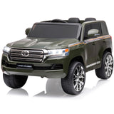 Garvee Ride - P Series: 12V Toyota Land Cruiser Kids' Car: Remote, LED, 3 Speeds, Dual 45W Motors, USB Music, Seat Belt, CPC & ASTM Approved - Green - Green