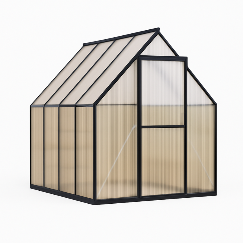 Garvee 6'x7' Aluminum-Framed Polycarbonate Greenhouse, Heavy Duty Polycarbonate Greenhouse With Quick Setup Structure and Roof Vent, Large Enhanced Aluminum GreenhouseKit for Outdoors
