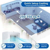 8000 BTU Acekool Portable AC, 3-In-1, Home/Office/Dorms