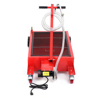 Garvee 20 Gallon Electric Oil Drain Pan with 110V Pump & 8 Ft Hose, Low Profile & T Folding Handle Oil Drain Cart for Truck Cars SUVs