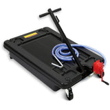Garvee Hand Pump & Hose Oil Drain Pan with 17 Gal Low Profile & 8 Ft Hose - Black - Black-Manual