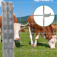 Garvee Farm Fence,4x328FT Heavy Zinc Coating Cattle Fence,Galvanized Field Wire Fencing with Hinge Knot for Cattle, Goats & Sheep,Hog,Animals Protection