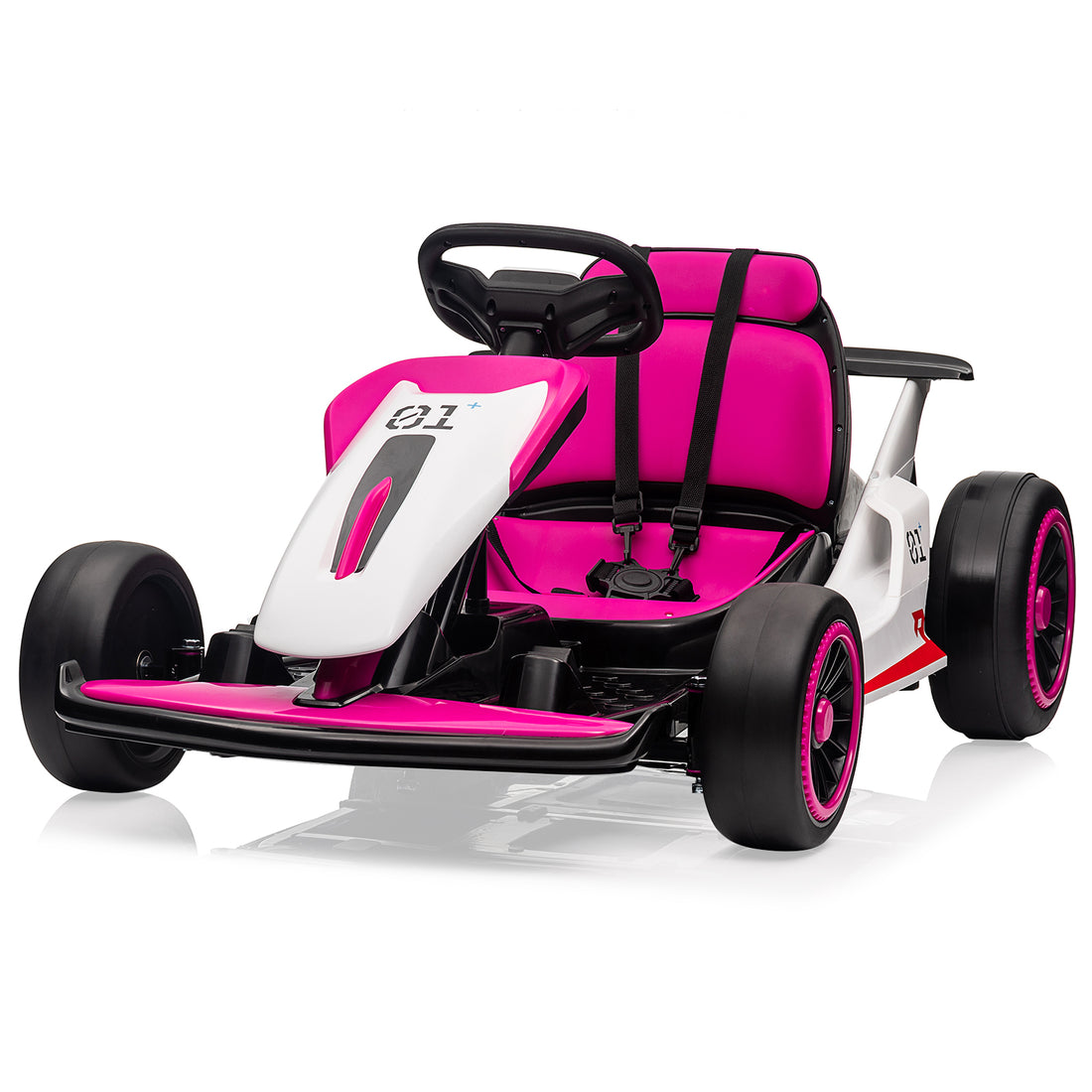 Garvee Ride - G Series: 6+,24V Drift Kart with 2X150W Strong Motor, 7AH Big Battery, Electric Pedals, Electric Go Kart Outdoor Race Toy - Pink