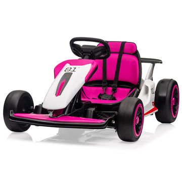Garvee Ride - G Series: 6+,24V Drift Kart with 2X150W Strong Motor, 7AH Big Battery, Electric Pedals, Electric Go Kart Outdoor Race Toy - Pink