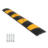Garvee Rubber Speed Bump 6Ft Heavy Duty 22000 Lbs Load Capacity Cable Protector Ramp Rubber Non-Slip Reflective Striping Asphalt Concrete Gravel Driveway - Black + Yellow