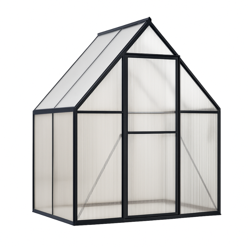 Garvee 6'x4' Aluminum-Framed Polycarbonate Greenhouse, Heavy Duty Polycarbonate Greenhouse With Quick Setup Structure and Roof Vent, Large Enhanced Aluminum GreenhouseKit for Outdoors