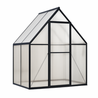 Garvee 6'x4' Aluminum-Framed Polycarbonate Greenhouse, Heavy Duty Polycarbonate Greenhouse With Quick Setup Structure and Roof Vent, Large Enhanced Aluminum GreenhouseKit for Outdoors