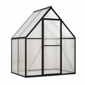 Garvee 6'x4' Aluminum-Framed Polycarbonate Greenhouse, Heavy Duty Polycarbonate Greenhouse With Quick Setup Structure and Roof Vent, Large Enhanced Aluminum GreenhouseKit for Outdoors
