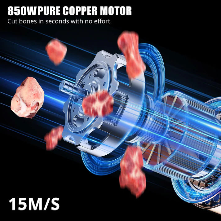 Garvee Commercial Electric Meat Saw - 850W Bone Cutting Bandsaw With Customizable Thickness, Accurate Adjustments, 15.7" x 20.1" Stainless Steel Workbench, 15m/s Sawing Speed, Countertop