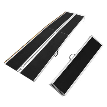 Garvee 8FT Portable Aluminum Wheelchair Ramp – Non-Skid Anti-Slip Threshold Ramp for Home, Cars, Curbs, Stairs & Scooters Handicap Accessible