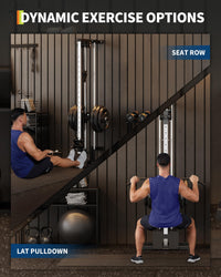 Garvee Wall Mounted Dual Pulley Cable Crossover Machine for Home Gym – 18 Adjustable Positions, 400LB Capacity, Heavy Duty Functional Trainer, Space-Saving Strength Training Equipment for Upper Body & Lat Pulldown, Black