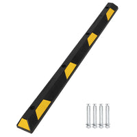 Garvee 72 Inch Heavy Duty Rubber Parking Curb with Yellow & Black Reflective Strips, Non-Slip Surface, Pre-Drilled Holes, Durable Wheel Stopper for Garage Driveways & Parking Lots
