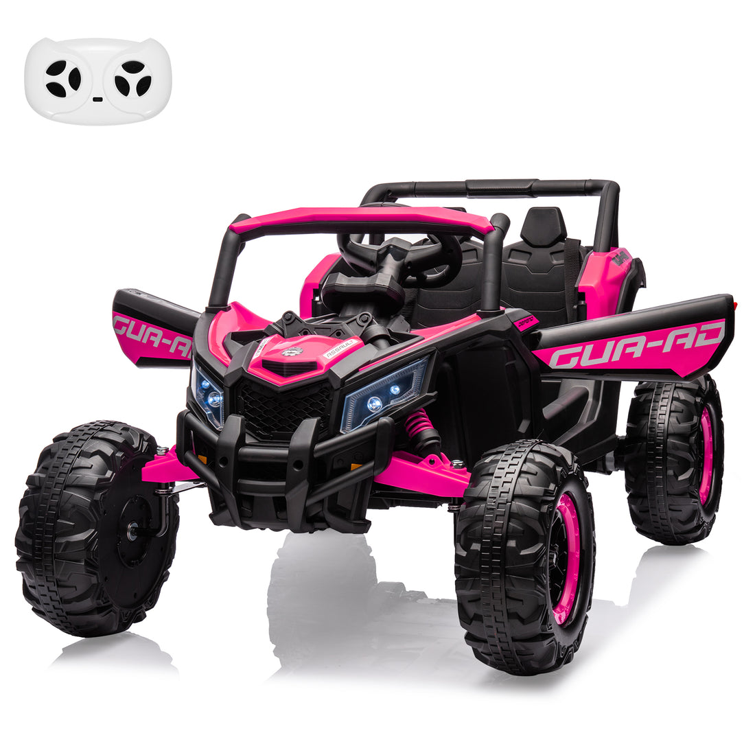 Garvee Ride - P Series: 24V Ride-On UTV: Remote Control, 200W Motor, Spring Suspension, Music, LED Lights, for Boys & Girls - Rose