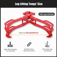 Garvee Heavy Duty Log Lifting Tongs: 36 inch 4 Claw Log Grapple for Logging Tongs,Eagle Claws Design , Lumber Skidding Logging Grabber