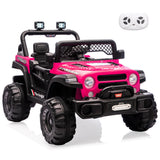 Garvee 12V Kids Electric Ride-On Truck – Dual 550W Motors, 3 Speeds, Remote Control, Spring Suspension, LED Lights, Music Player, Safety Belt – Battery Powered Car for Kids Ages 3-8, Rose - Rose