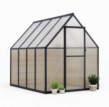 Garvee 6'x9' Aluminum-Framed Polycarbonate Greenhouse – Heavy Duty Greenhouse Kit with Quick Setup, Roof Vent