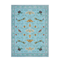 Garvee Blue Butterfly 4x6 Washable Non Slip Low Pile Stain Resistant Ultra Thin Insect Plant Rug for Living Room Nursery