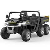 Garvee Ride - P Series: 2-Seater Ride on Car,6X6 24V Kids Ride On Dump Truck with Remote Control Electric Utility Vehicles UTV Battery Powered 6 Wheeler, for 3 years and up - Black - Black