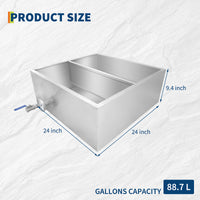 Garvee Maple Syrup Evaporator Pan, 24 x 24 x 9.4 Inch Maple Syrup Pan with Thermometer & 3/4" Throttle Valve, Stainless Steel Maple Syrup Boiling Pan for Making Sweet Maple Syrup