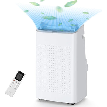 15000 BTU portable air conditioner, quiet energy-efficient cooling for 750-850 sq.ft, sleek white finish