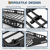 Garvee 64"x 39"x 6" Roof Rack Basket Rooftop Cargo Carrier with Extension Black Car Top Luggage Holder Universal for SUV Cars