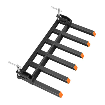Garvee Pallet Forks Heavy Duty 58" x 31", 4000lbs Capacity, 6 Tines, Adjustable Pull-Out Bolts, Easy Install for Loaders and Skid Steers