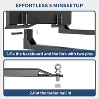 Garvee 2600 LBS Heavy Duty Pallet Forks Q235 Steel, Trailer Hitch Ball, Solid Welds, ATV & Tractor Compatible, Farm & Warehouse Use