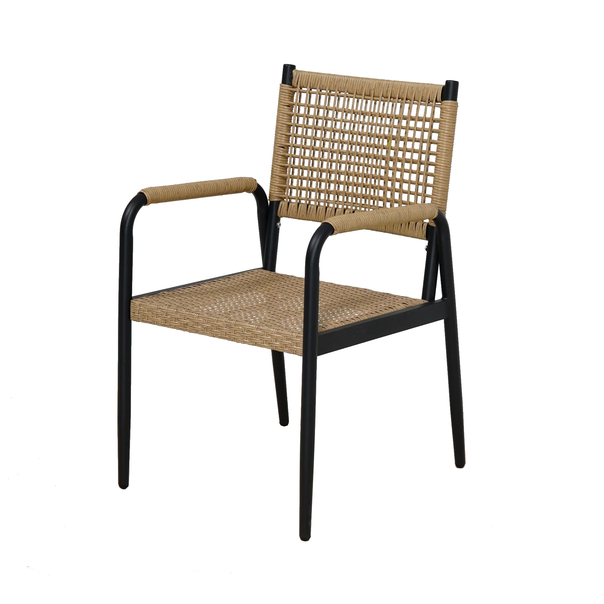 Garvee Wicker Patio Chairs Set of 2, Outdoor Chairs Balcony Seats with Metal Frame and Square Rattan Design for Balcony, Backyard, Poolside