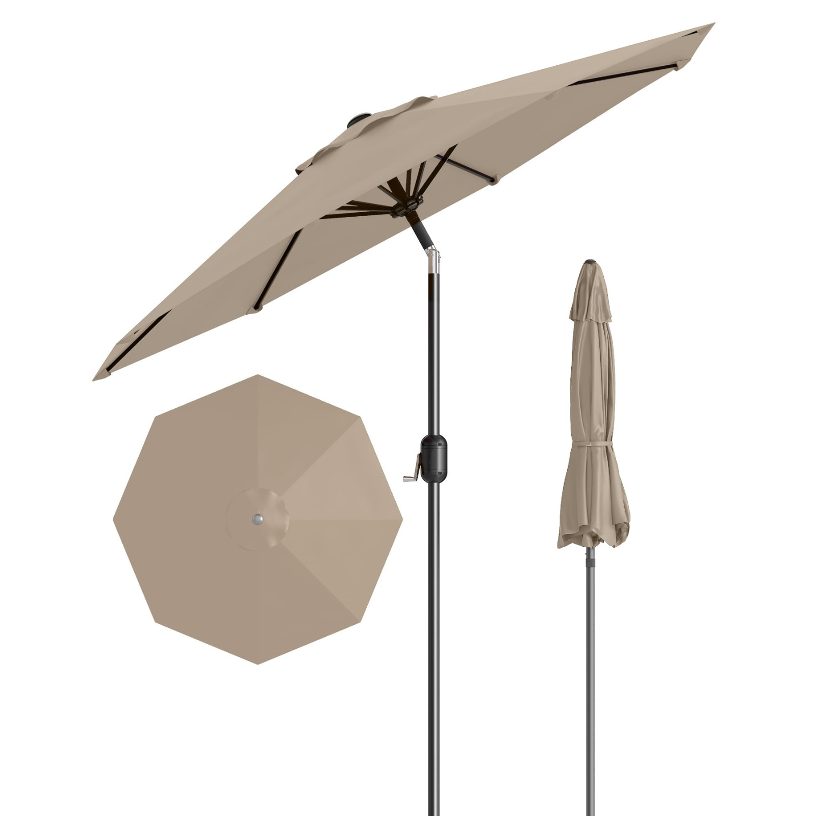 Garvee 9' Patio Umbrella, Outdoor Table Umbrella – Market Umbrella, Ti