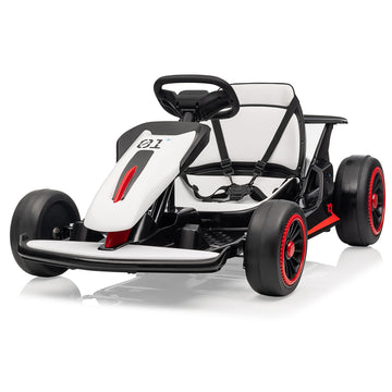 Garvee Ride - G Series: 6+,24V Drift Kart with 2X200W Strong Motor, 7AH Big Battery, Electric Pedals, Electric Go Kart Outdoor Race Toy - White