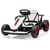 Garvee Ride - G Series: 6+,24V Drift Kart with 2X150W Strong Motor, 7AH Big Battery, Electric Pedals, Electric Go Kart Outdoor Race Toy - White - White