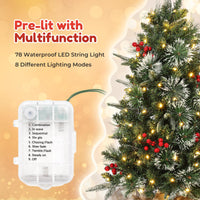 Garvee 3ft Mini Pre Lit Christmas Tree with Burlap Base, Artificial Small Tabletop Xmas Tree with 78 LED Lights, 8 Lighting Modes, Remote Control Christmas Tree for Home, Porch, Office