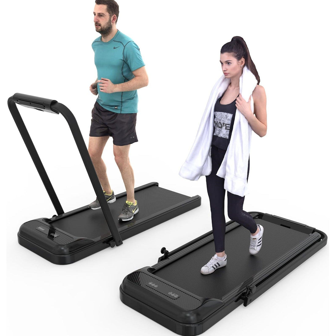 2-in-1 Treadmill 2.25 HP 0.6-6.2 MPH for Running Walking Folding Treadmill With Real-time Workout Data on LCD Display