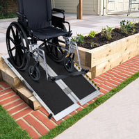 Garvee 4FT  Wheelchair Ramp for Home Use, Portable Aluminum Folding, 600lb Capacity, Anti-Slip Surface,Steps & Doorways Access