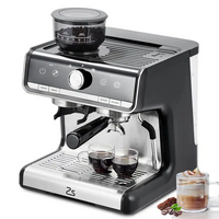 Garvee Professional Espresso Machine with Grinder: Brew Barista-Quality Coffee at Home,Professional Espresso Maker with Milk Frother Steam Wand, 20 Bar Barista Cappuccino Machine - Gray
