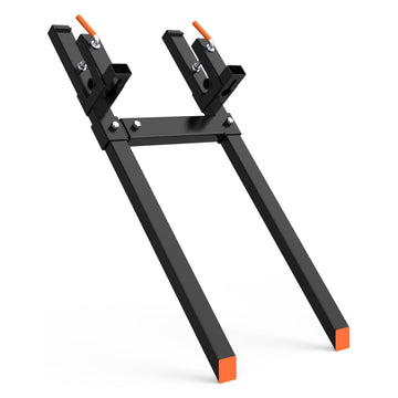 Garvee 60" 2000lbs Clamp on Pallet Forks with Adjustable Stabilizer Bar (18"-34"), Heavy Duty Quick Attach Bucket Fork for Tractor Bucket Loader Skid Steer Black