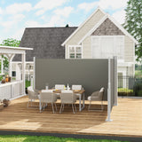 Garvee 71''x236'' Retractable Privacy Screen Double Side Awning for Patio, Outdoor Retractable Folding Privacy Screen Divider for Garden, Backyard - Grey
