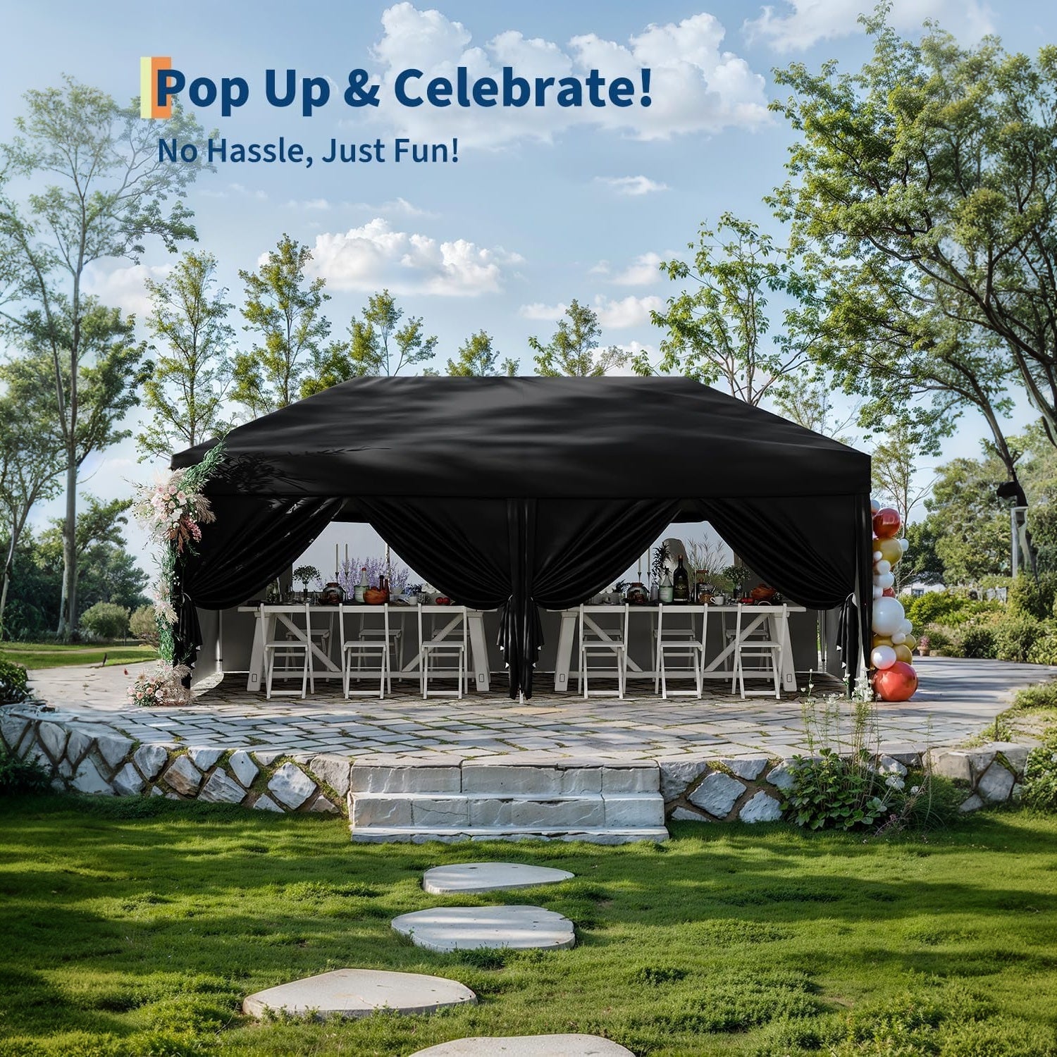 PHO・10・8 Garvee 10'x20' Pop Up Canopy Tent Outdoor Canopy One-Person Set Up Hea