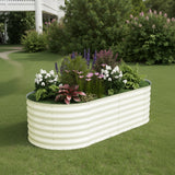 Garvee 6' X 3' X2' Raised Garden Bed Galvanized Steel, Rust-Resistant, Easy Assembly Outdoor Planter for Vegetables & Flowers, Beige - Beige