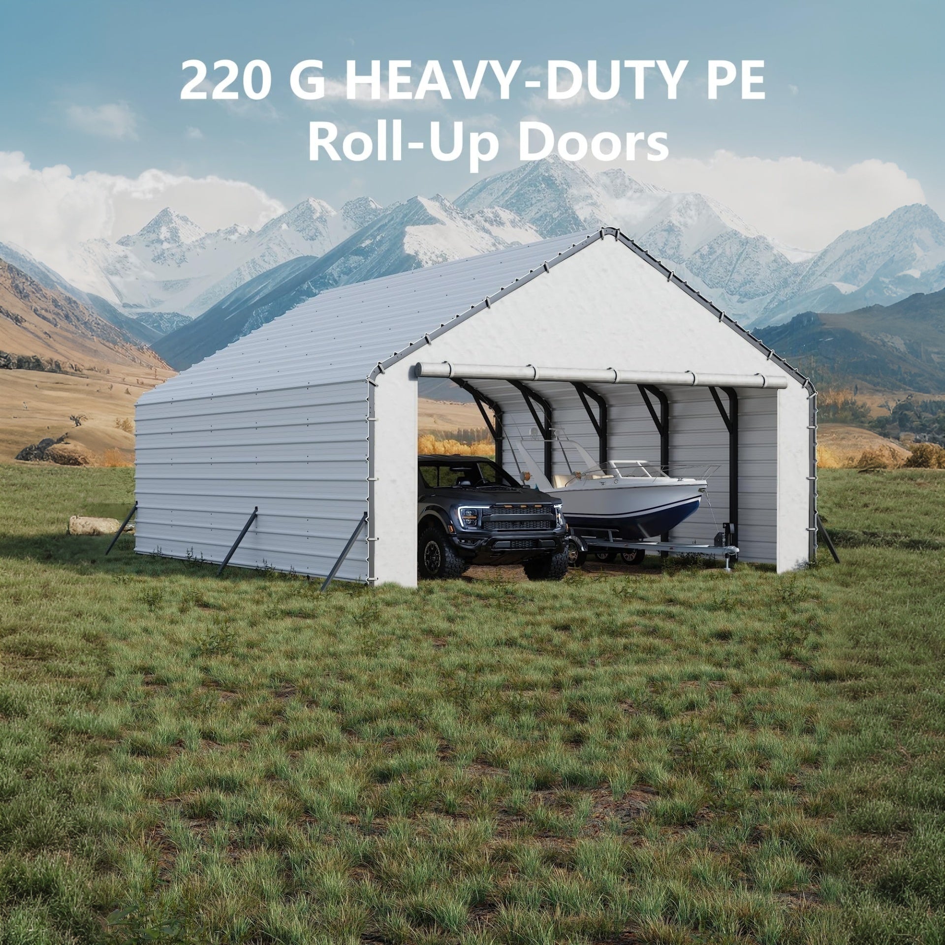 Garvee Door Panels with Zippers for Metal Carport 20x25ft