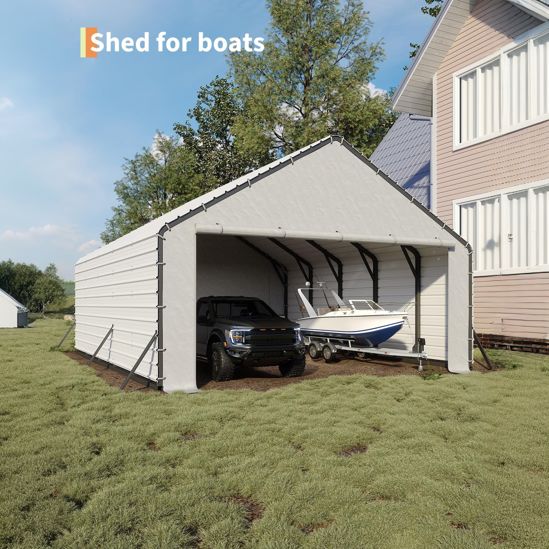 Garvee Door Panels with Zippers for Metal Carport 20x25ft
