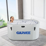 Garvee Ice Bath Tub for Athletes, 248 Gallon Inflatable Cold Plunge Tub with Insulated Lid, Compatible with Water Chillers, Portable Cold Water Therapy Ice Pod for Home Gym Recovery, White - White