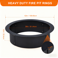 Garvee 42"x36" Heavy Duty Solid Steel Fire Pit Ring Insert - Outdoor Backyard Fire Ring Liner for DIY Campfire