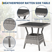Garvee Outdoor Wicker Rocking Chair, Gray PE Rattan Patio Rocker with Cushions & Steel Frame for Porch, Garden & Balcony